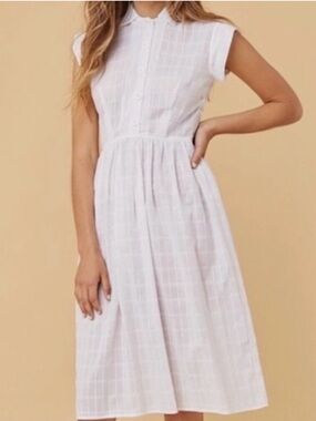 New Christy Dawn Piper Dress in White Plaid